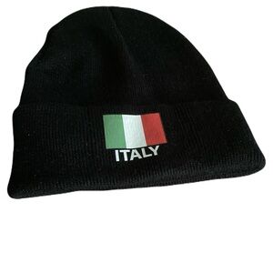 Italy Flag Black Beanie